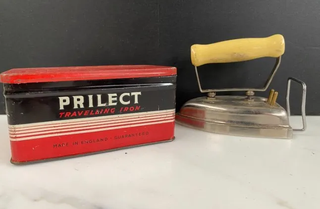 Vintage Traveling Iron in Tin