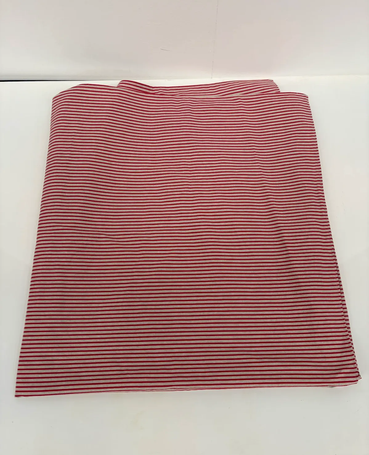 Red and Cream Striped Table Cloth
