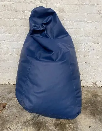 Blue Faux Leather Beanbag