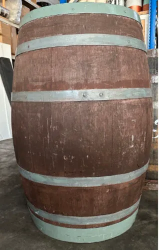 Wood Barrel with Bluey Bands