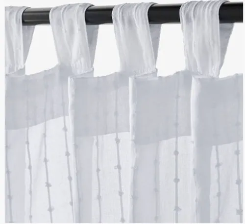 White Striped Curtains