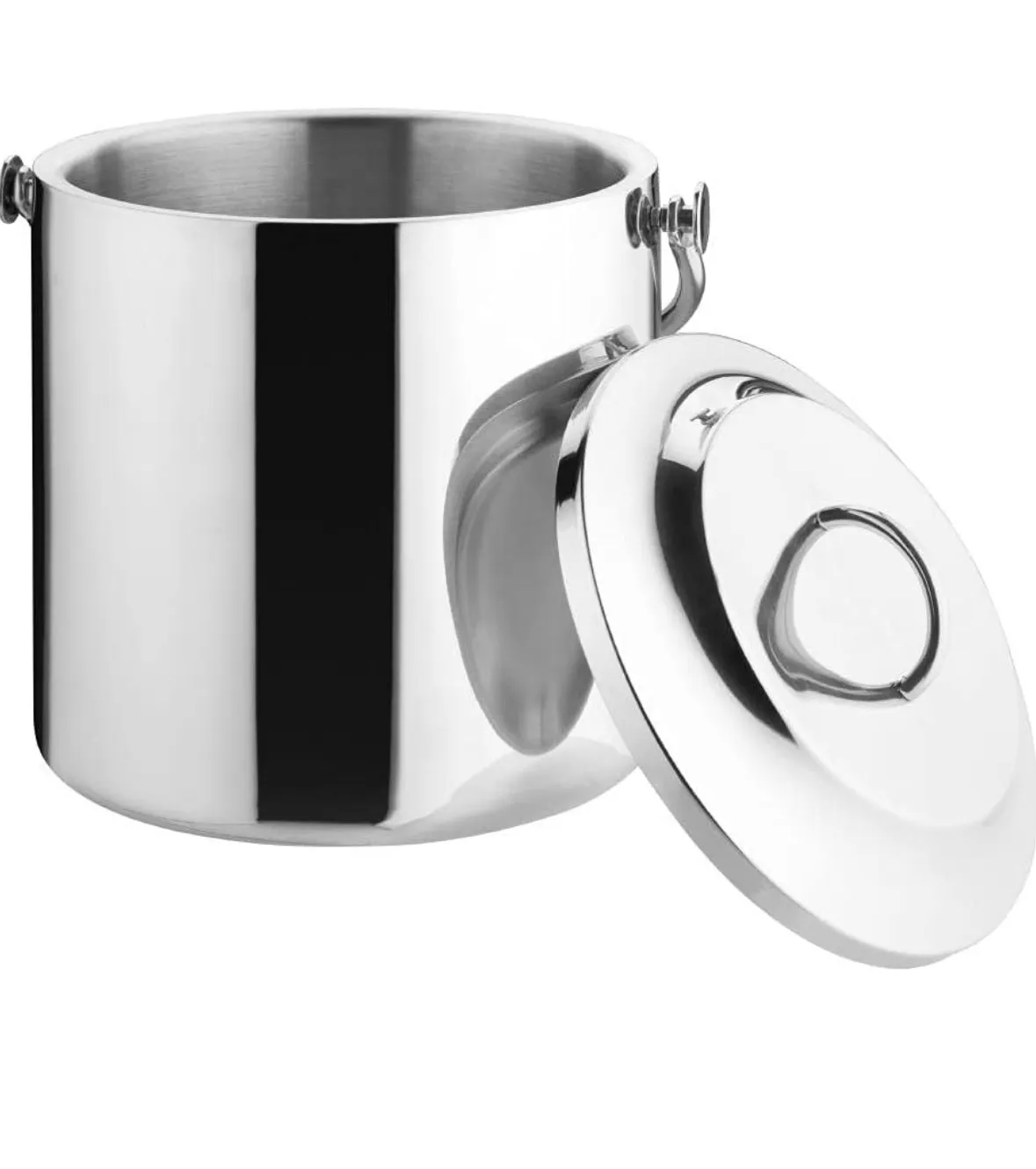 Insulated Silver Steel Ice Pail