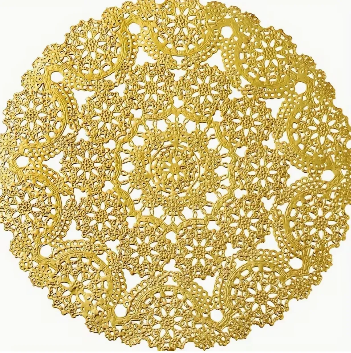 50x Gold Paper Doilies