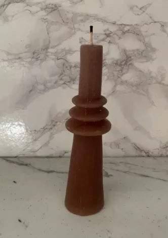 Brown Pillar Geo Candle