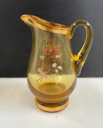 Brown Glass Flower Jug