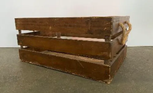 Large Wooden Crate Rope Handle