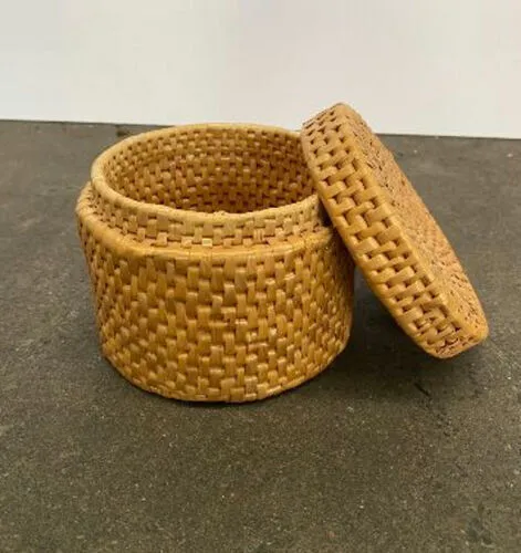 Small Woven Basket with Lid