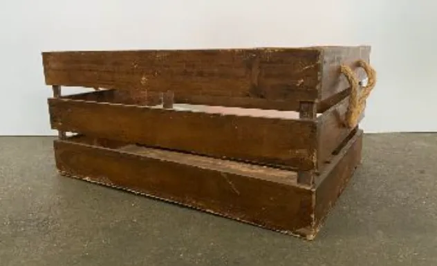 Large Wooden Crate Rope Handle