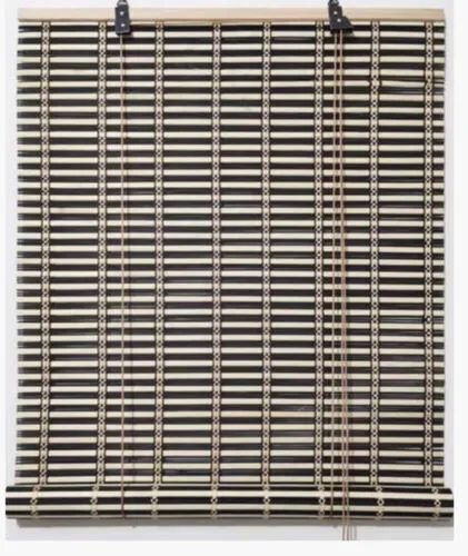 Black Striped Bamboo Blind