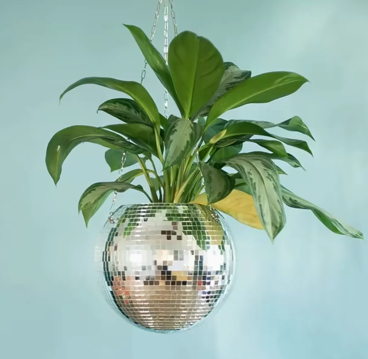 Small Size Disco Mirror Hanging Flower Pot Hammock