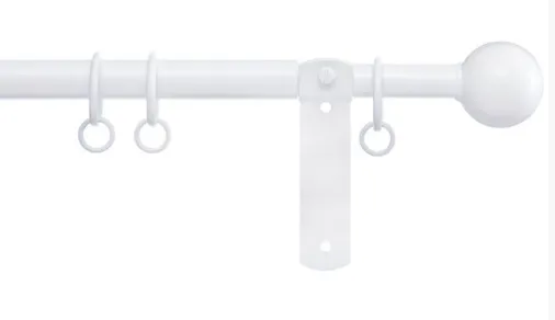 White extendable Curtain Pole