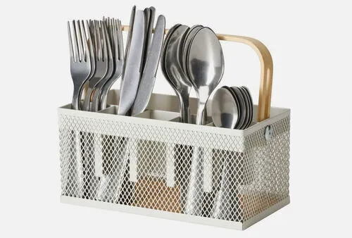 24pc Cutlery Set w/ Bamboo Storage Caddy