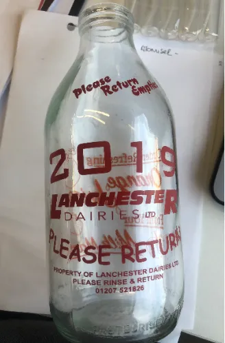 568ml Lanchester Dairies Milk Bottle