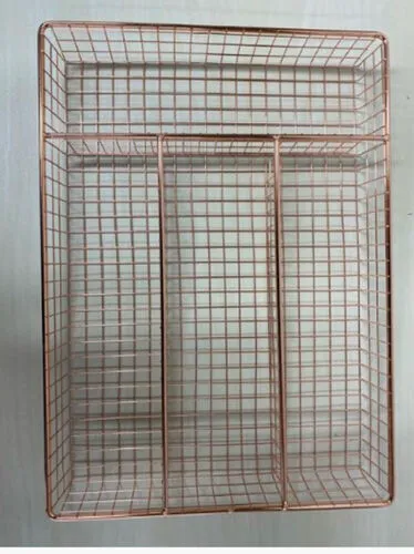 Copper Cultery Holder Basket