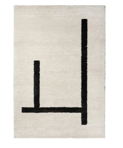 IKEA Cream Rug with Black Detail