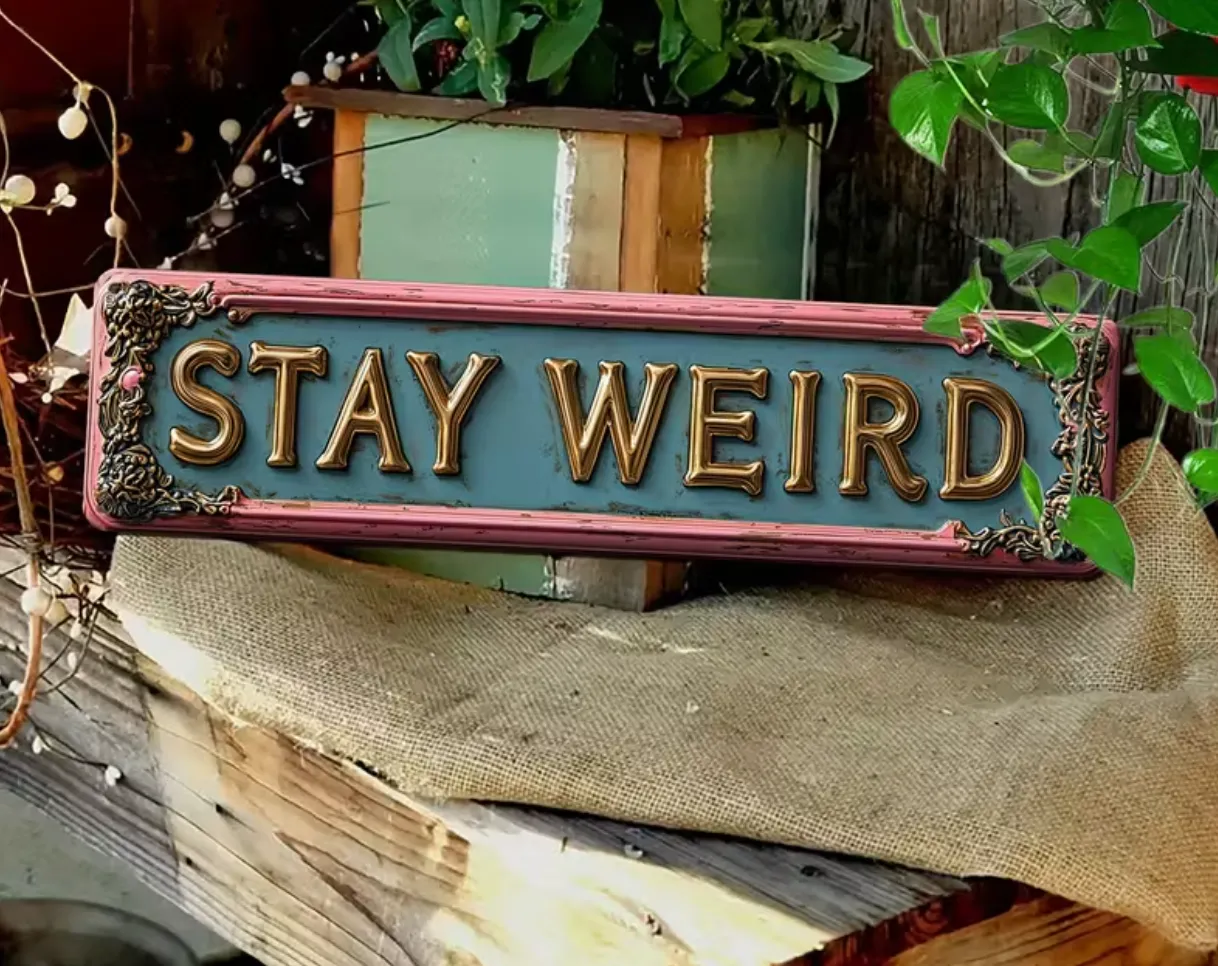 Stay Weird Decorative Sign