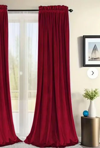 Red Velvet Curtains 150*213cm