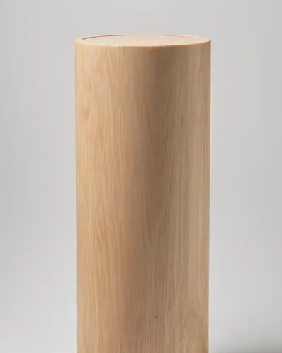 Tall Light Wood Circular Plinth