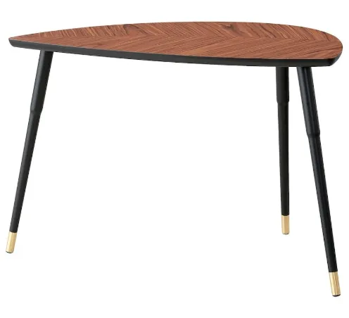 Wooden Leaf Table with Gold Detailing