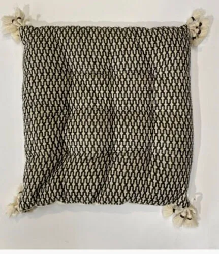 Black/Cream Cushions with Tassels