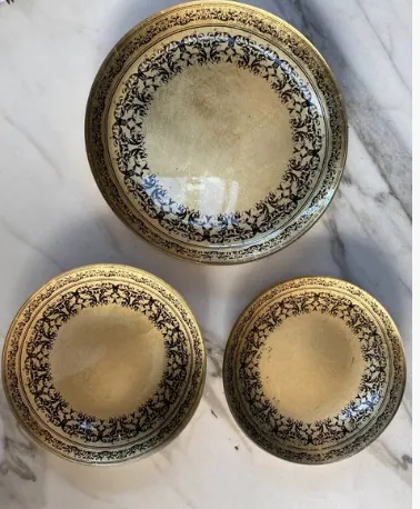 Gold Plates with Black Detailing