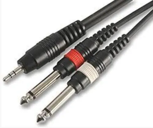 Stereo Phono to Dual Mono Jack Cable 3ft