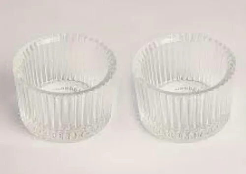 Glass Striped Tealight Holders