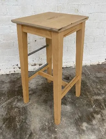Square Light Wood Bar Stool
