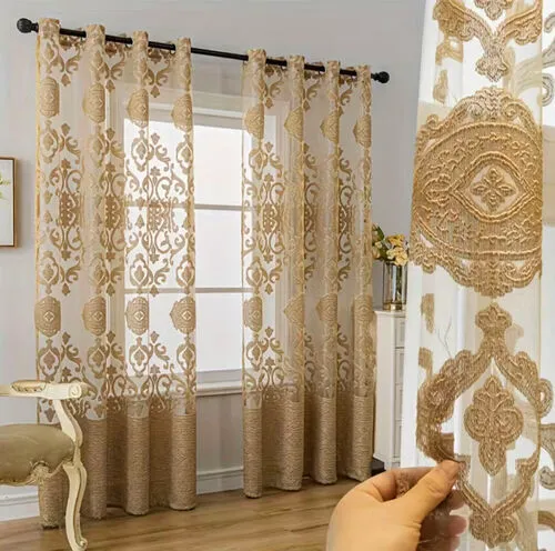Golden Jacquard Curtains