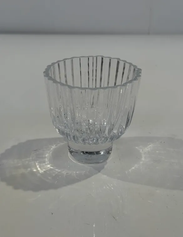 Ribbed Glass Dessert Bowl (9cm)