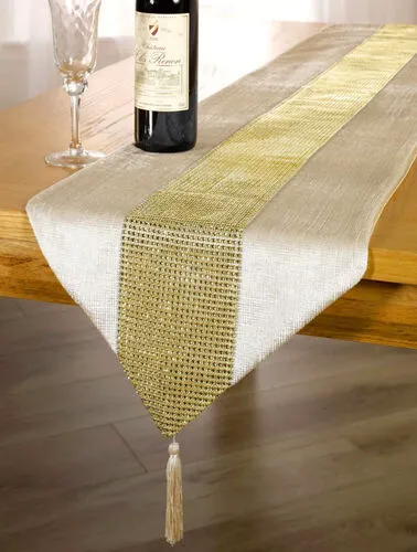 White/Gold Table Runner