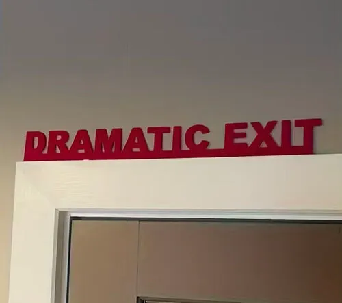 Wooden Dramatic Exit Sign