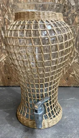 Jar with Tap and Wicker Covering