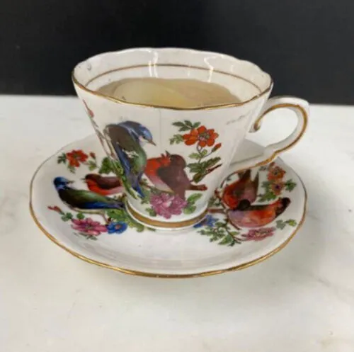 Vintage Bird Teacup and Saucer