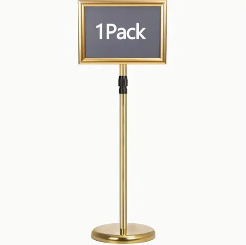Adjustable Gold Metal Sign Holder Stand