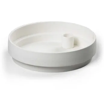 Aery White Clay Candle Holder Large