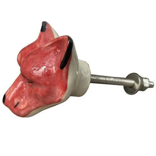 Ceramic Fox Door Knob