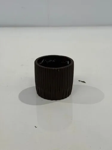 Brown Ribbed Plant Pot (7cm)