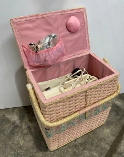 Vintage Sewing Machine in Basket