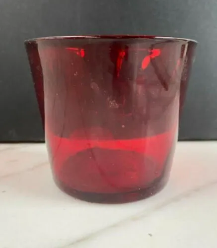 Red Glass Tealight Holder