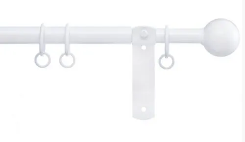 White extendable Curtain Pole