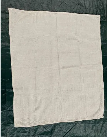 Cream Square Knit Blanket