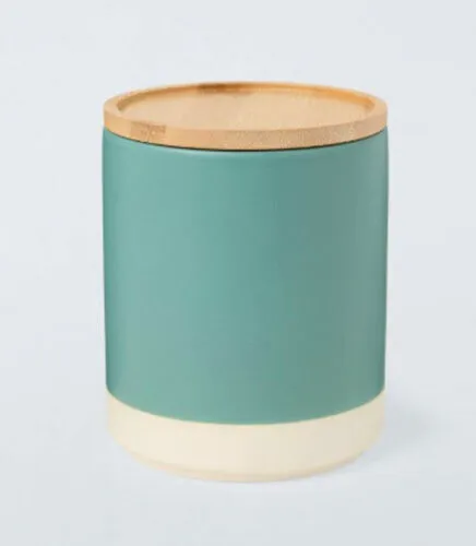 Blue Jar with Wood Top