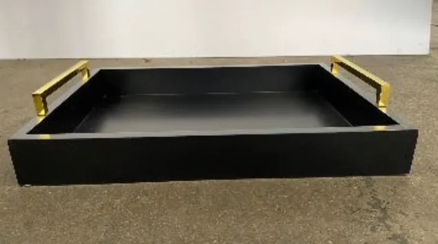 Gold Rimmed Wooden Tray