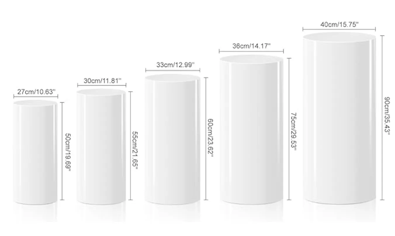 White Cylinder Plinth Set