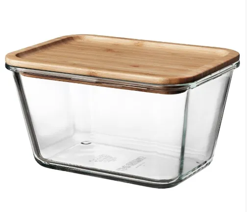 IKEA Glass Tupperware 1.8l with Bamboo Lid