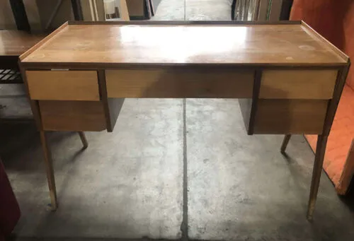 Mahogany/Walnut Desk with Drawers