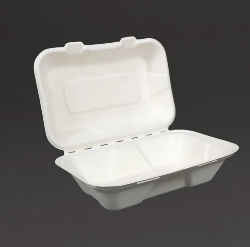 100 x 9x6" Hinged Meal box (Compostable)