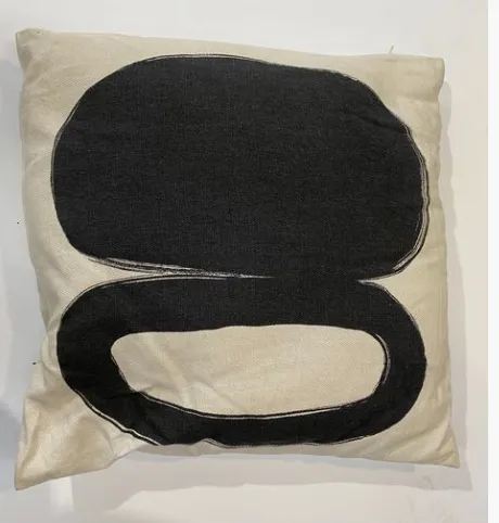 Black/Cream Oval Print Cushions