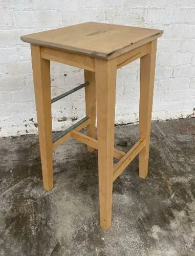 Square Light Wood Bar Stool